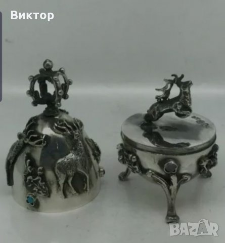 Антично Императорско Руско Сребърно Яйце 1878 година ловна тема елен.Окончателна цена., снимка 5 - Антикварни и старинни предмети - 26959474