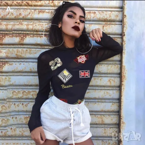 Прозрачна блуза с дълъг ръкав, снимка 2 - Блузи с дълъг ръкав и пуловери - 49536173