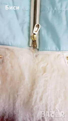 Марково италианско яке,непромокаема материя,естествена кожа,естествен косъм лама, снимка 4 - Палта, манта - 35373929