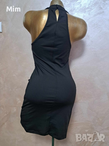  S/XXL Черна къса, еластична рокля , снимка 3 - Рокли - 44889676