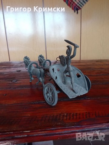Медна гръцка колесница от Акропула 1936г. , снимка 7 - Антикварни и старинни предмети - 32501289