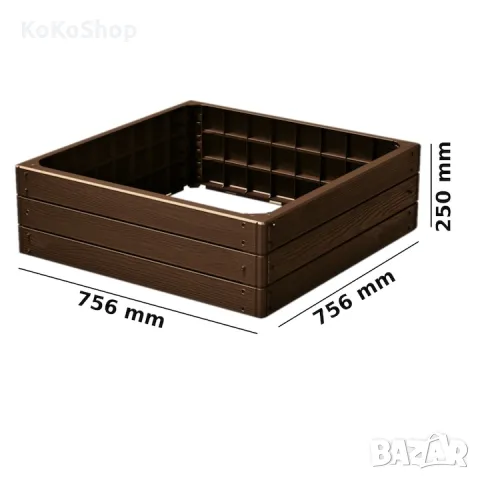 Леха-75.6х75.6х25 см./висока градинска леха/висока леха, снимка 3 - Други - 49976776