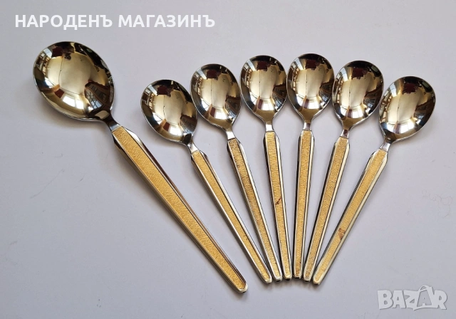 LUXADOR - SOLINGEN - Немски позлатени прибори за хранене сервиз за 6 човека нож ножове вилици лъжици, снимка 13 - Други ценни предмети - 53341880