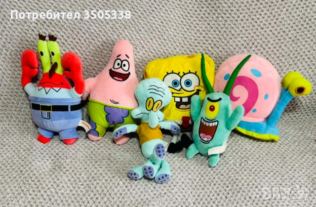 Спондж Боб и приятели“ – колекционерска серия, снимка 4 - Плюшени играчки - 53025036