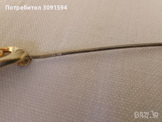 Стара брошка - с голям син скъпоценен камък - маркирана на играта , снимка 4 - Антикварни и старинни предмети - 42989448
