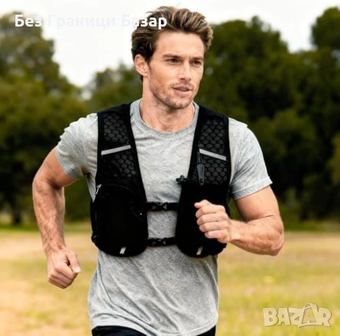 Нов Ултралек трейл елек за хидратация 2L + джоб за телефон 6.5" за спорт, снимка 2 - Други спортове - 53524770