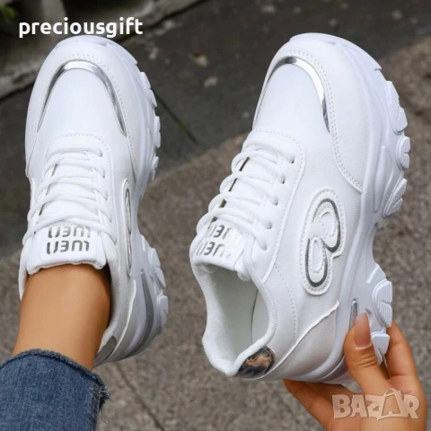 Дамски сникърси, налични в златист и сребрист цвят, снимка 8 - Маратонки - 51388036