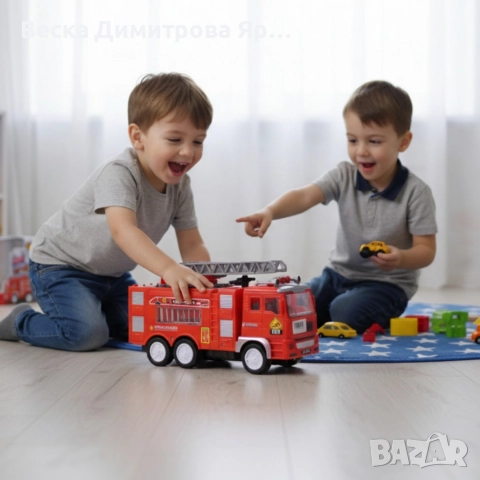 Пожарна кола със светлини и звуци Fire Truck, снимка 2 - Коли, камиони, мотори, писти - 52671456