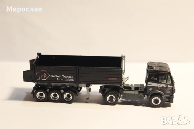HERPA 1/87 H0 MERCEDES САМОСВАЛ ГОНДОЛА КАМИОН МОДЕЛ, снимка 5 - Колекции - 52772767