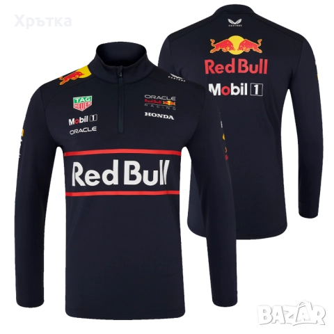 Red Bull Racing F1 Team 1/4 Zip Top - Оригинална мъжка блуза с цип
