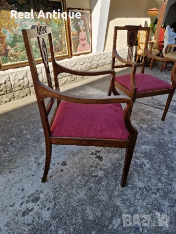 Прекрасен чифт антикварни немски столове кресла Biedermeier , снимка 9 - Антикварни и старинни предмети - 47331946