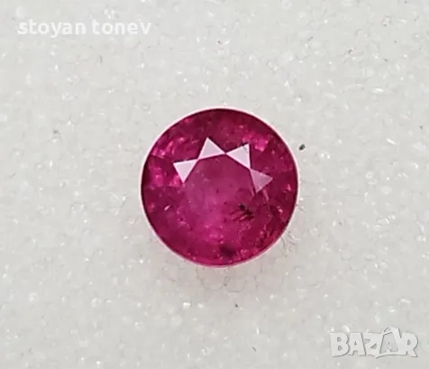 Ненагряван рубин с рядка кръгла форма - 1.33кт! Сертифициран! Нов!, снимка 2 - Други - 45262201