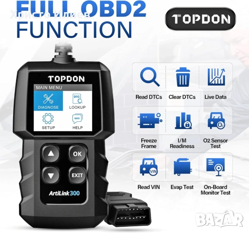Автодиагностика Topdon ArtiLink 300 OBD обд , снимка 4 - Аксесоари и консумативи - 53213191