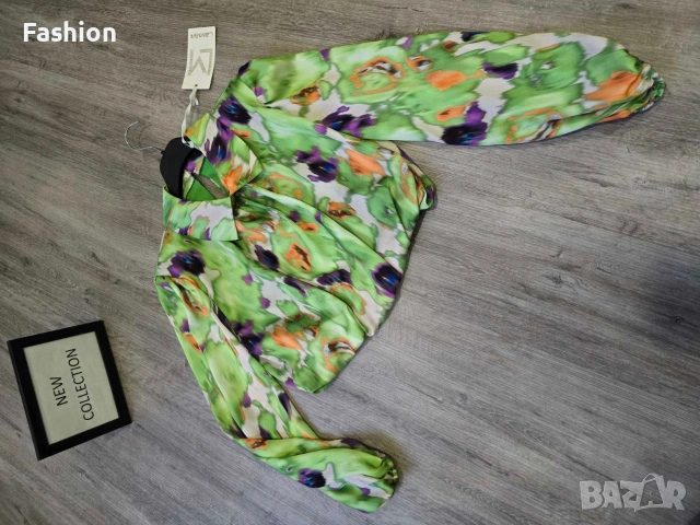 Нова дамска риза / блуза от сатен налична само в зелен цвят на намаление, снимка 4 - Блузи с дълъг ръкав и пуловери - 53379573