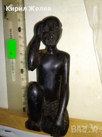 СТАРИННА АФРИКАНСКА АБАНОСОВА СТАТУЕТКА Ръчна ТРАДИЦИОННА МАЙСТОРСКА АРТ РАБОТА ФИГУРА АБАНОС 41378, снимка 13 - Антикварни и старинни предмети - 43588055
