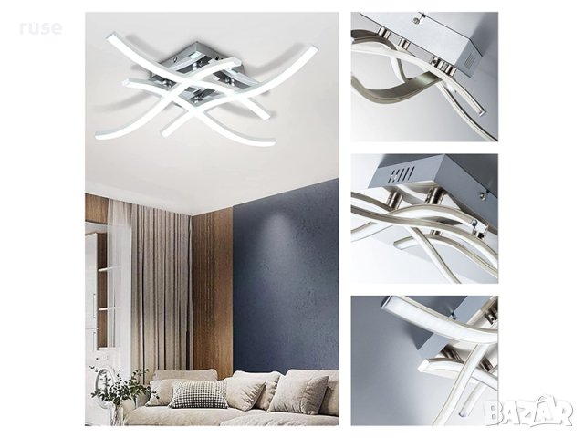 НОВИ! LED полилей таванна лампа 2600Im 3000К IP20, снимка 7 - Лампи за таван - 40705577