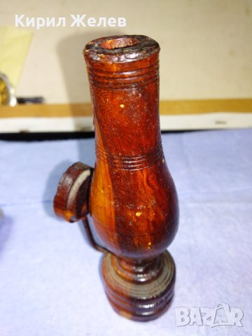 Стара РЪЧНО ИЗРАБОТЕНА от ДЪРВО ГАЗЕНА ЛАМПА За РЕТРО ИНТЕРИОР в МЕХАНА БИТОВ КЪТ КОЛЕКЦИЯ 41416, снимка 13 - Декорация за дома - 43590960