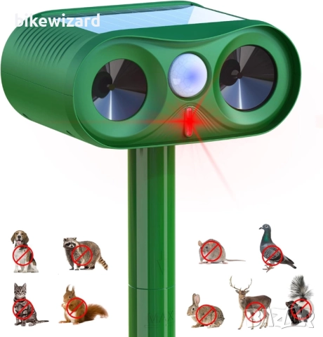 Ултразвуков репелент за за белки,котки, кучета, птици, мишки и др. НОВ