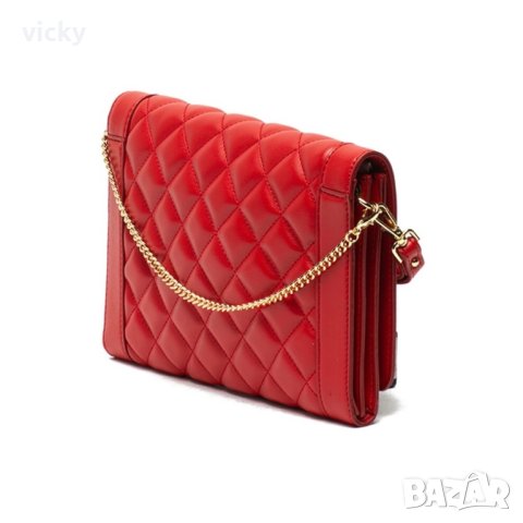 Аленочервена чанта/клъч, Love Moschino, снимка 2 - Чанти - 43442386