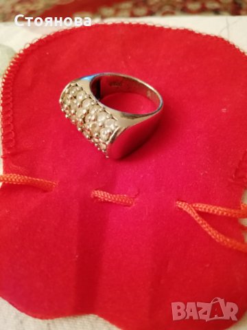 Масивен  сребърен пръстен с цирконий, снимка 2 - Пръстени - 28983491