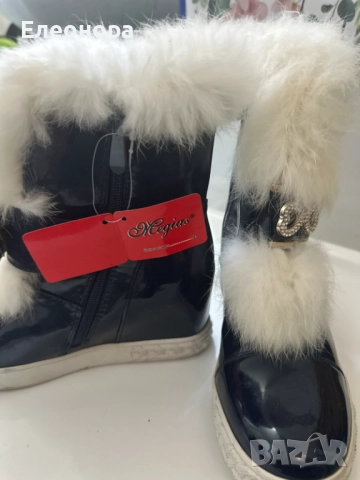 Нови тъмно сини ботушки на Мегиас с ултра мек пух, снимка 3 - Дамски боти - 51956267