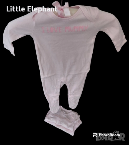 Цяла пижамка ромпърче за 3-6 мес момиченце"I love mummy",Англия/нова
