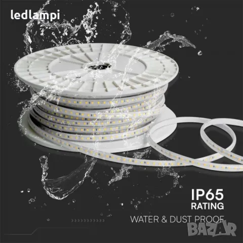 LED лента 2835 220V IP65 120LED Неутрално Бяла Светлина 50m/ролка, снимка 4 - Лед осветление - 48283331