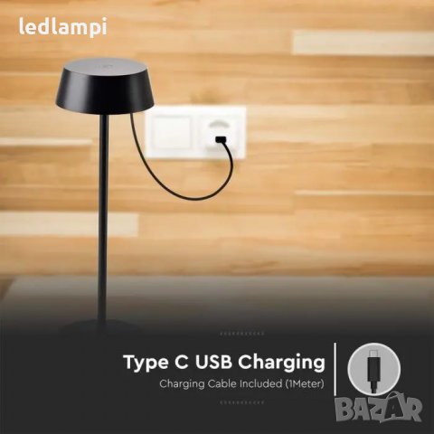 Настолна LED Лампа 2W Димиране Презареждане Топло Бяла Светлина, снимка 5 - Настолни лампи - 37741097