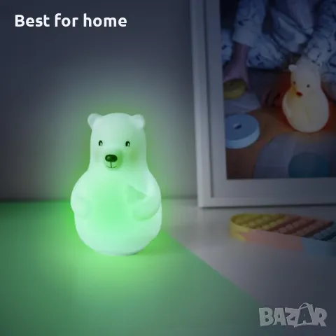 Нощна лампа Pabobo Bear Lumicolor - свети в цвета на докоснатия обект , снимка 4 - Други - 49762885