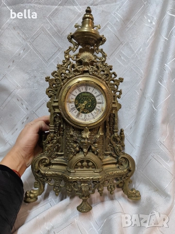 Масивен немски брoнзов  настолен часовник Рококо стил (West Germany), снимка 10 - Антикварни и старинни предмети - 53220725