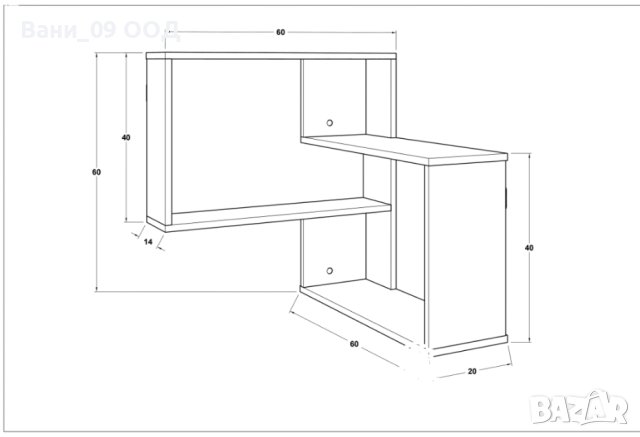 Двойна ъглова етажерка, снимка 5 - Етажерки - 35247850