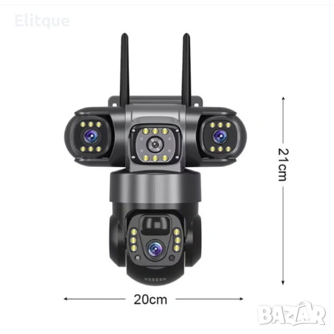 Соларна камера – 6MP Full HD, троен обектив, движение, нощно виждане, двупосочна комуникация, IP66, снимка 4 - Друга електроника - 53127618