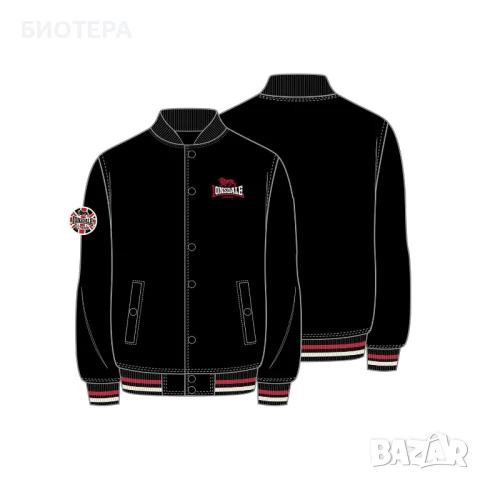 Оригинално мъжко яке LONSDALE бомбър XL – черно, ново, с етикети, снимка 4 - Якета - 50703882