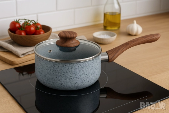 Касерола с капак Voltz  Siena, 18x8см.\2л., Мраморно каменно керамично покритие, снимка 5 - Съдове за готвене - 52138252