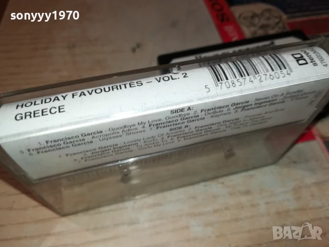 HOLIDAY FAVORITES GREECE-ORIGINAL TAPE 1708251927, снимка 11 - Аудио касети - 51395423