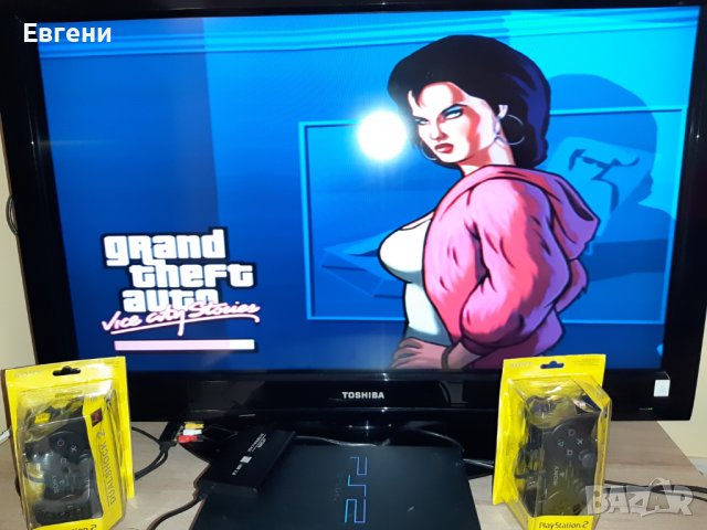 Плейстейшън 2 PS2 пълен комплект с 2бр. джойстик и 70 игри хард диск