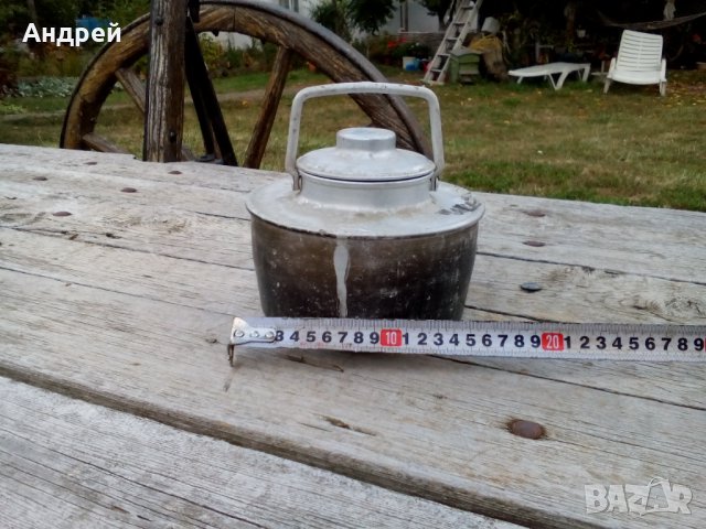 Стара алуминиева котленка,чайник, снимка 3 - Антикварни и старинни предмети - 27062221