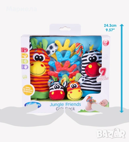 Playgro Jungle Friends / Комплект 7 дрънкалки 0+, снимка 2 - Други - 53492676