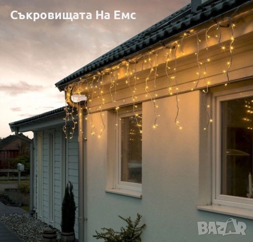 1️⃣2️⃣ Метра Висящи Коледни Лампи Тип Завеса / Топла Бяла Светлина - ⚠️29,90лв., снимка 3 - Лед осветление - 52515864