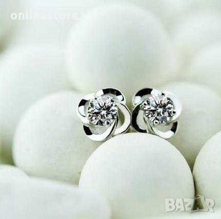 Сребърни Обеци Бърст Детелина - 925 печат сребро BA215, снимка 3 - Обеци - 28147653