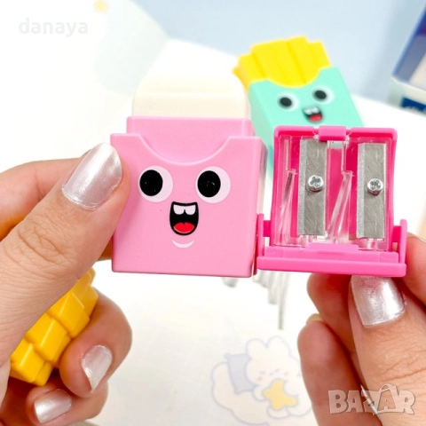 6027 Ученическа двойна острилка с гума Chips, снимка 5 - Ученически пособия, канцеларски материали - 51729965