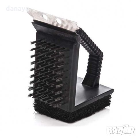 703 Телена четка за скара с гъба и шпатула грил четка за почистване 3в1, снимка 9 - Аксесоари за кухня - 33082834