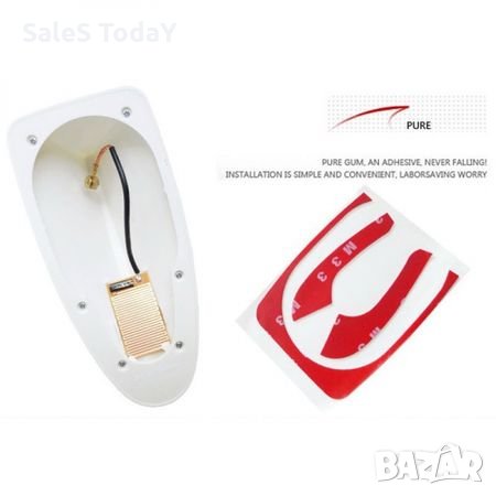 Антена за кола тип перка на акула, с усилвател, сребърна, Лукс , снимка 3 - Аксесоари и консумативи - 27323266