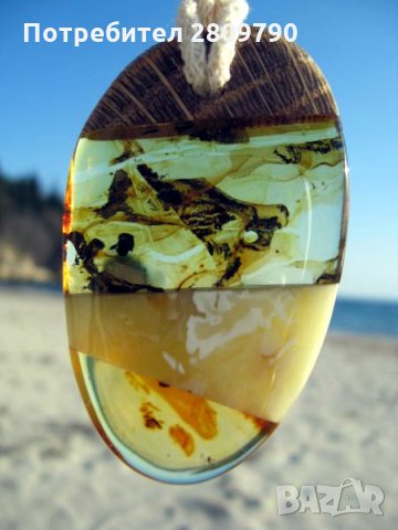 Приказна висулка от естествен балтийски кехлибар / Fabulous Pendant made of Natural Baltic Amber, снимка 2 - Колиета, медальони, синджири - 33332781