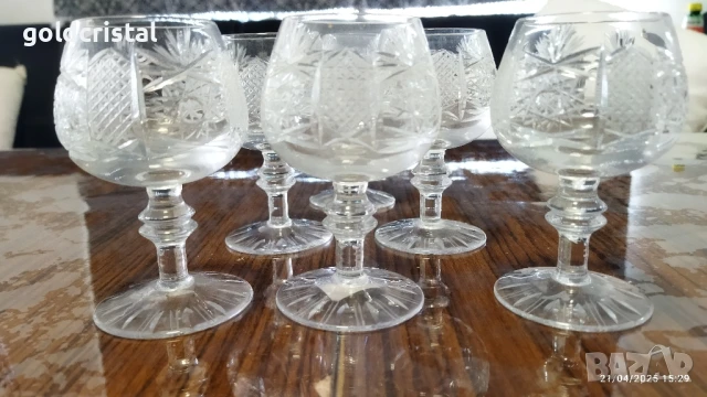 кристални чаши Ропотамо коняк, снимка 6 - Антикварни и старинни предмети - 50093921