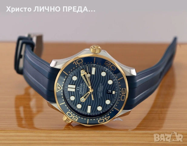 Януари промоция! Мъжки механичен часовник Omega Seamaster Diver 300M 42MM Blue Dial Rubber Strap, снимка 2 - Мъжки - 53092121