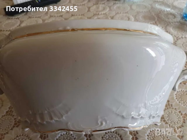 Стар порцеланов супник, снимка 5 - Антикварни и старинни предмети - 51571737