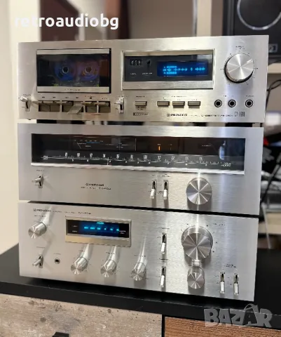 💥Ретро аудио система сет PIONEER - усилвател, дек и тунер - синя серия - Made in Japan💥, снимка 1