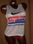 Nike S/M Мрежест къс бял потник с надписи, снимка 1 - Корсети, бюстиета, топове - 32405145