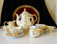 Кана баварски костен порцелан,злато,барок. , снимка 9